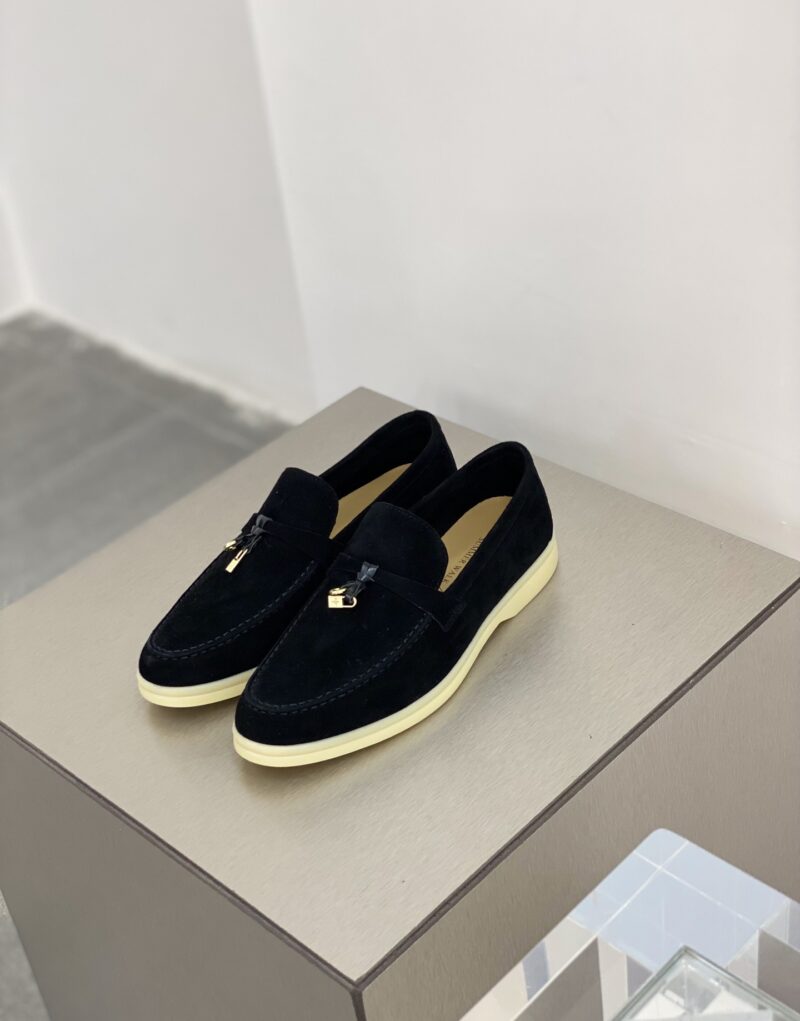 Loro Piana Summer Charms Walk Loafers Caviar For Women – FAE5444 MB97 - Image 8