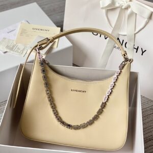 TRUE TO ORIGINAL | Givenchy Medium Moon Cut Out Bag Beige  For Women, Women’s Handbags, Shoulder Bags 11.8in/30cm GVC BB50LWB1A4-001 “