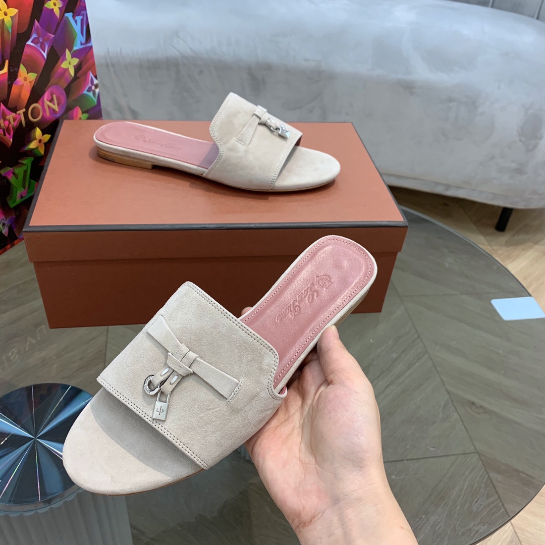 Loro Piana Summer Charms Sandal Powder PearlFor Women – FAI5580 A760 - Image 12