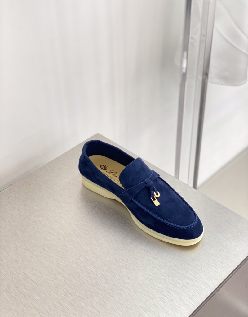 Loro Piana Summer Charms Walk Loafers Blue Fluorite For Women – FAE5444 W13O - Image 6