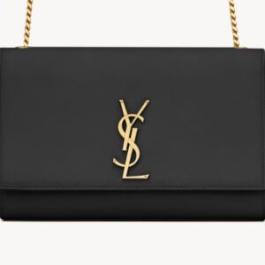 TRUE TO ORIGINAL | SAINT LAURENT  | KATE MEDIUM IN GRAIN DE POUDRE EMBOSSED LEATHER | 9.4 x 5.7 x 2.1 INCHES