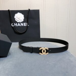 Chanel Belt With Double C Buckle Black With Full Gold Toned Hardware Women Belt – 85 Eu – 100 Cm