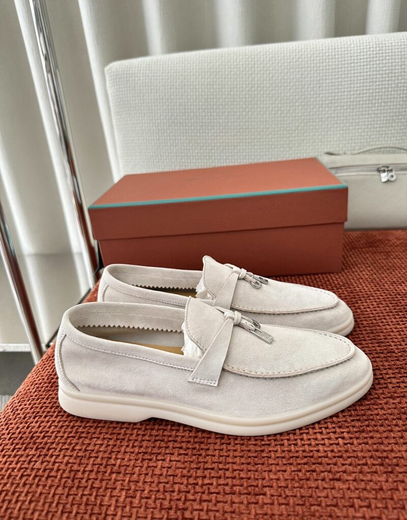 Loro Piana Summer Charms Walk Loafers Powder Pearl For Women – FAE5444 A760 - Image 6
