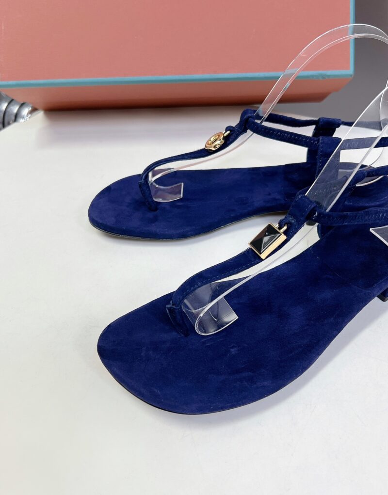 Loro Piana Mindil Sandal Navy Blue For Women – FAO1561 W000 - Image 7