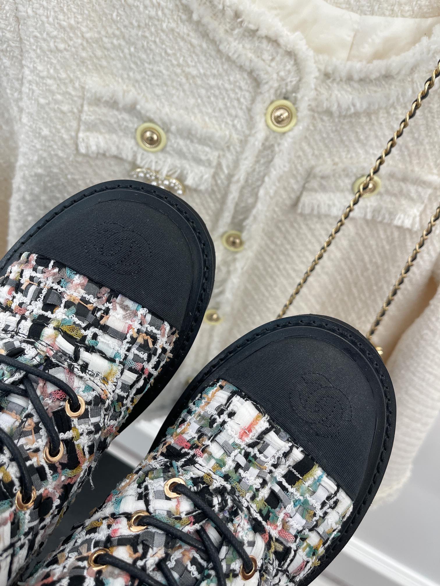 Chanel Women’s Martin Shoes With Laces Black For Women 2in/ 5cm - Image 5