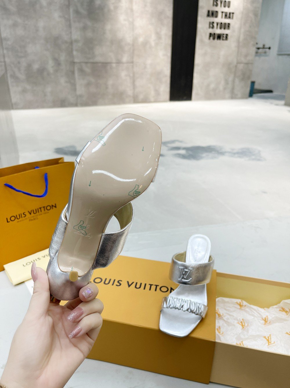 Louis Vuitton Women’s Drapy Mule Sliver For Women LV - Image 6