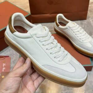 LP TENNIS WALK SNEAKERS WHITE AND LIGHT GRAY CALFSKIN – 43 EU
