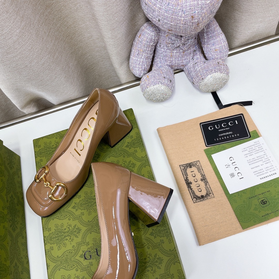 Gucci Women’s Mid-Heel Ballet With Horsebit Jade Brown For Women GG - Image 7