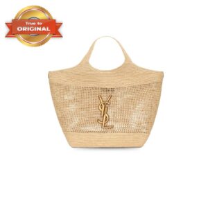 [True-to-ORIGINAL] Saint Laurent Icare In Raffia Beige For Women 55 Inches/ 21.7 Cm 772191GAAEK2063