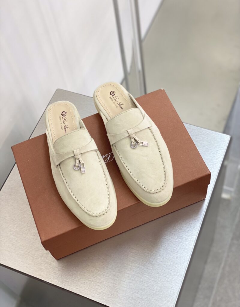 Loro Piana Babouche Charms Walk Loafers Linen For Women – FAI1543 D746 - Image 7