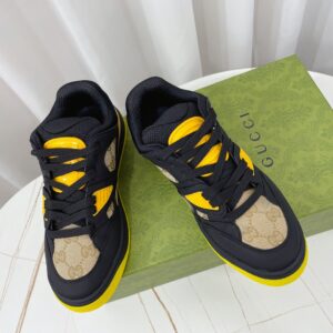 Gucci Men’s GG Basket Sneaker Black And Yellow For Women 661311