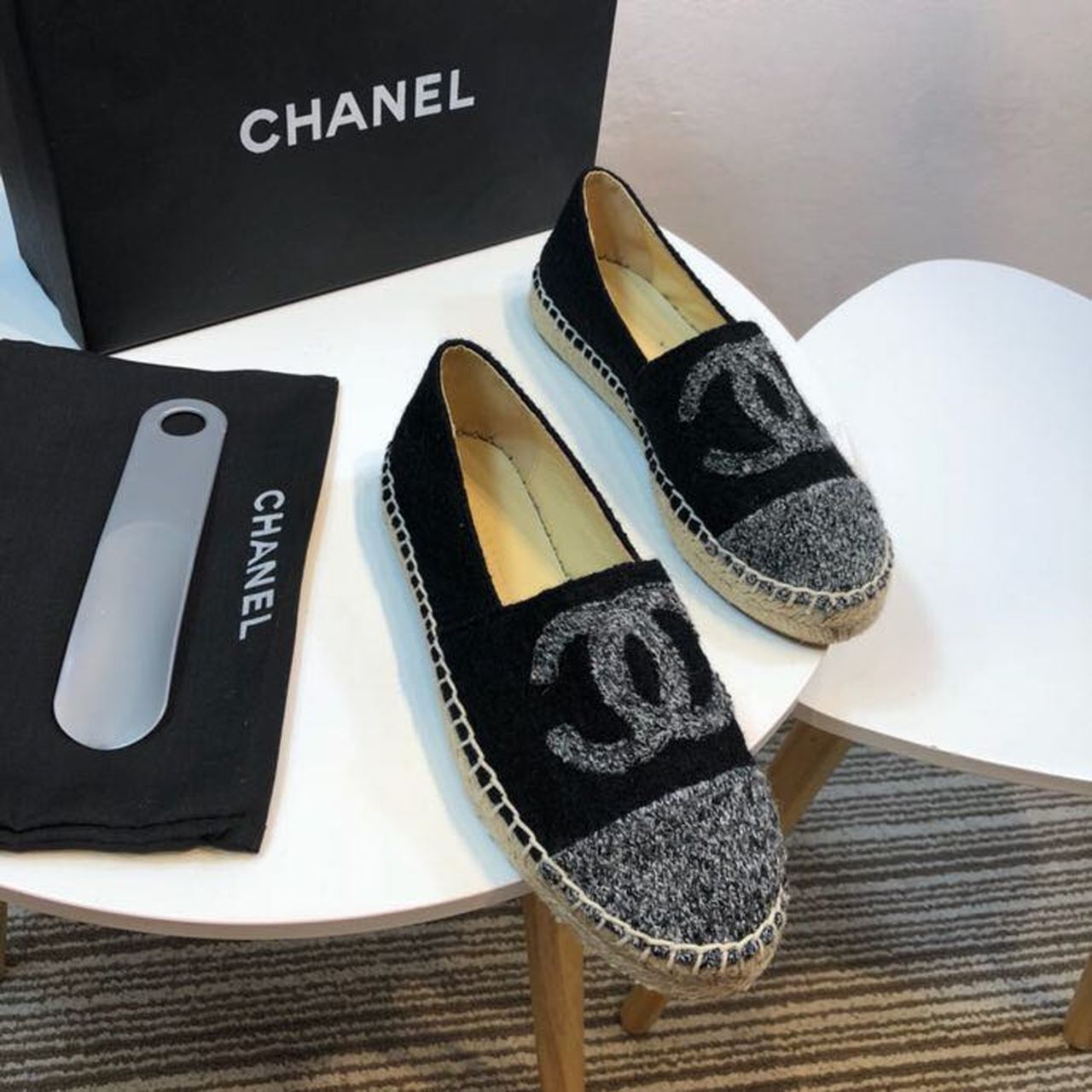 Chanel Espadrille Black/Grey For Women, Women’s Shoes G29762 - Image 4