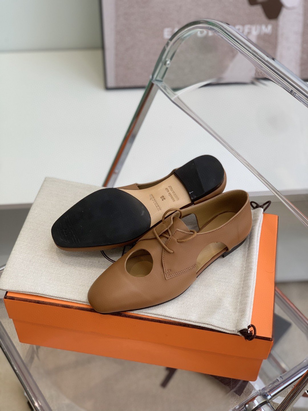 Hermes Epoca Oxford Shoe Brown For Women, Women’s Shoes H221024Z - Image 6