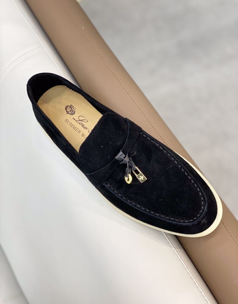 Loro Piana Summer Charms Walk Loafers Caviar For Women – FAE5444 MB97 - Image 4