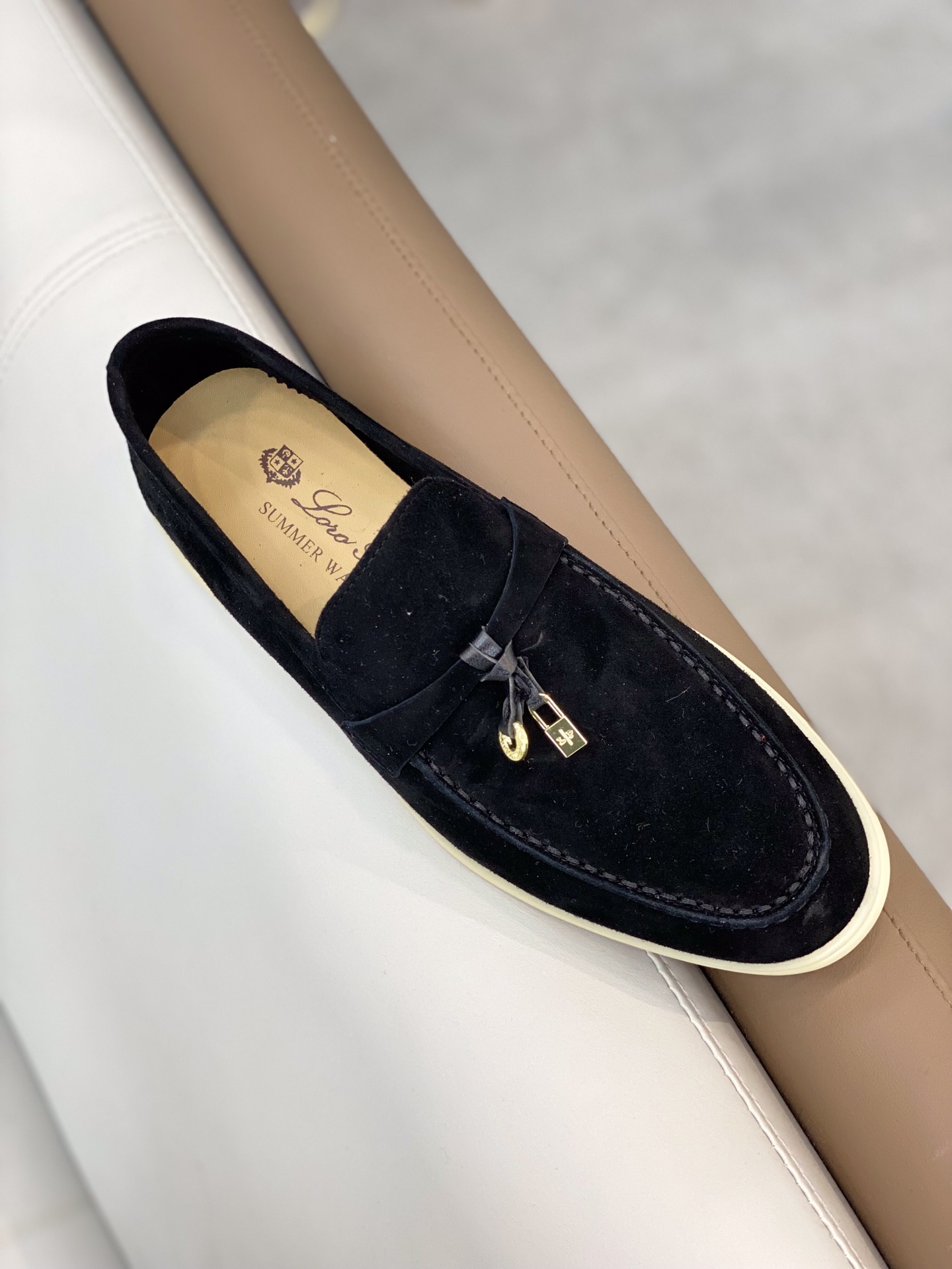 Loro Piana Summer Charms Walk Loafers Caviar For Women – FAE5444 MB97 - Image 13