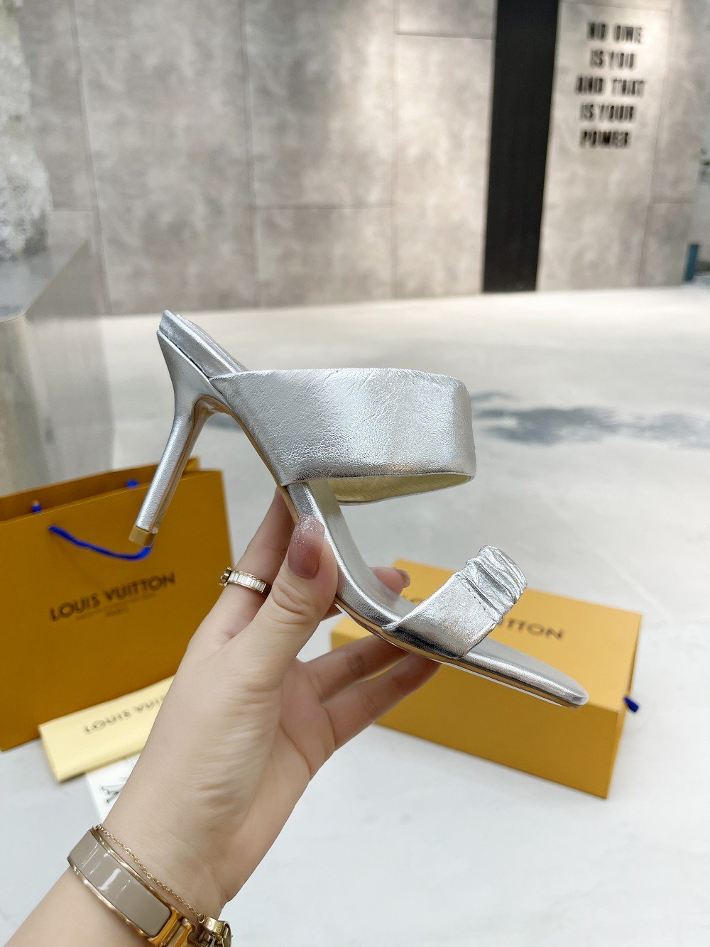 Louis Vuitton Women’s Drapy Mule Sliver For Women LV - Image 5