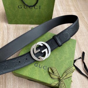 Gucci Signature  Belt Black For Women, Women Belt 411924 CWC1N 1000 – 100 Eu – 115 Cm