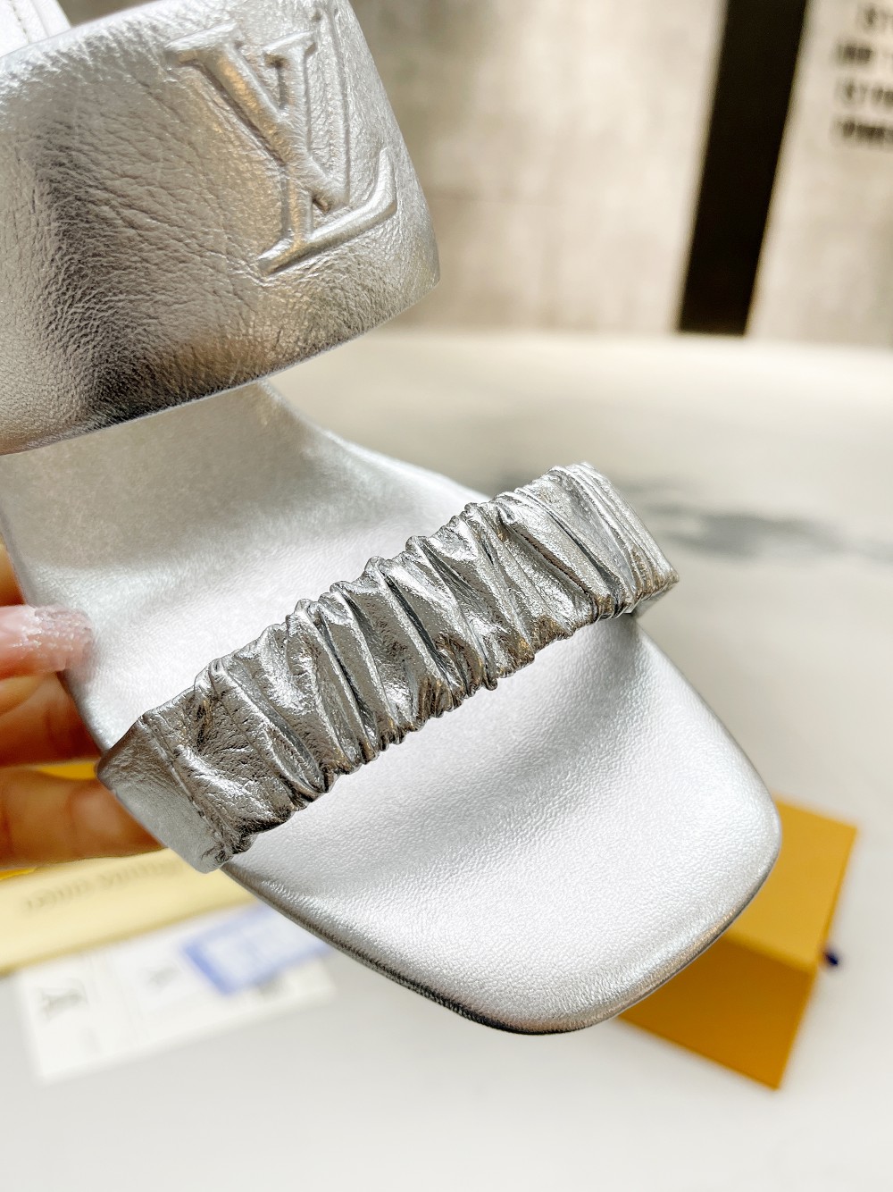 Louis Vuitton Women’s Drapy Mule Sliver For Women LV - Image 8