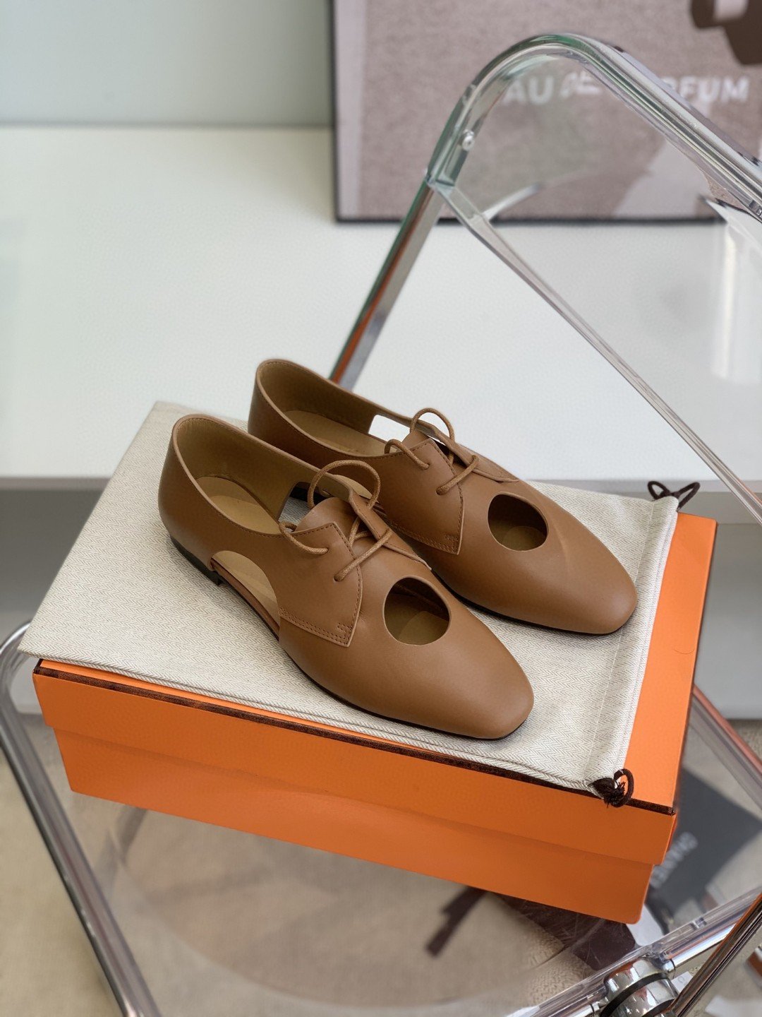 Hermes Epoca Oxford Shoe Brown For Women, Women’s Shoes H221024Z