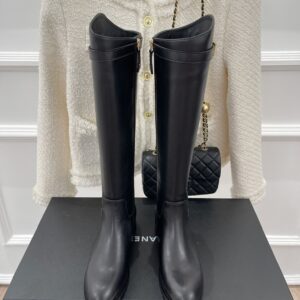 Chanel Women’s Hight Boots Black For Women 1in/2.5cm – 39 EU