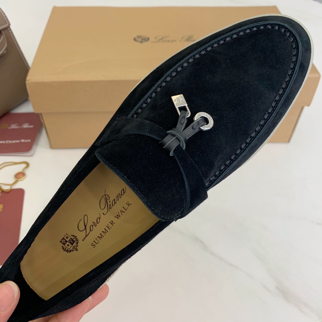 Loro Piana Summer Charms Walk Loafers Argo Blue Melange For Women – FAE5444 W948 - Image 17