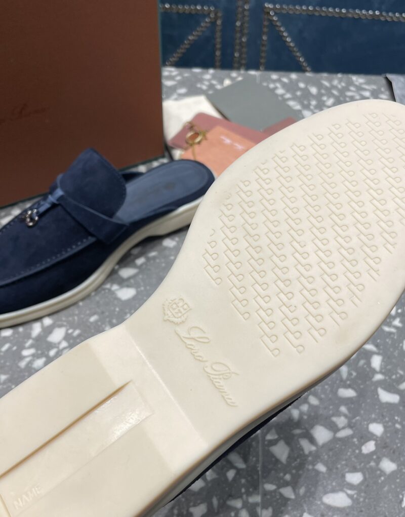 Loro Piana Babouche Charms Walk Loafers Argo Blue Melange For Women – FAI1543 W948 - Image 5