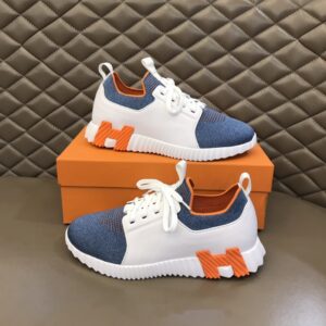 Hermes Depart Sneaker White/Blue For Men – 45 EU – 11 US – 28 Cm – 11 In