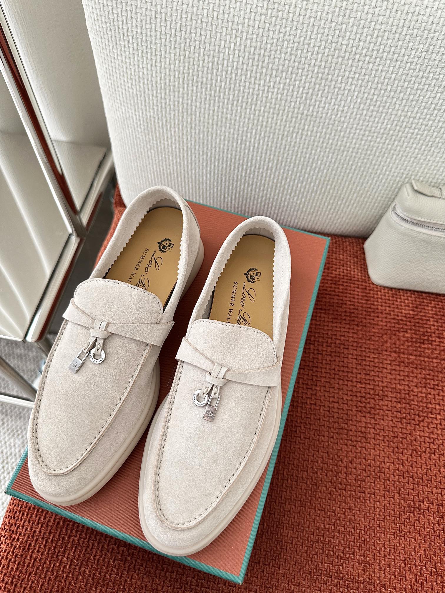 Loro Piana Summer Charms Walk Loafers Powder Pearl For Women – FAE5444 A760 - Image 10