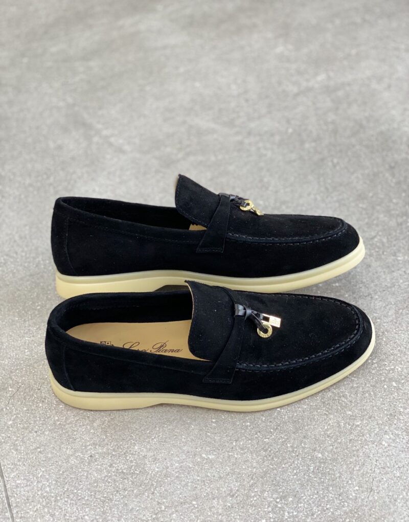 Loro Piana Summer Charms Walk Loafers Caviar For Women – FAE5444 MB97 - Image 5