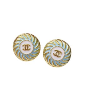 Chanel Alphabet Earrings Jade Green For Women