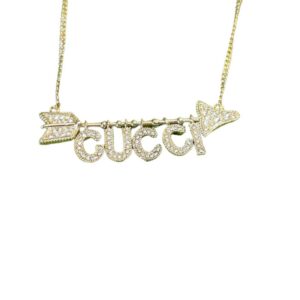 Gucci Arrow Letters Necklace Gold For Women