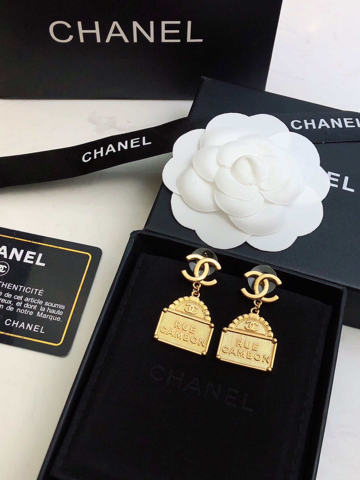 Chanel Bag Shape Earrings Gold For Women - Image 8