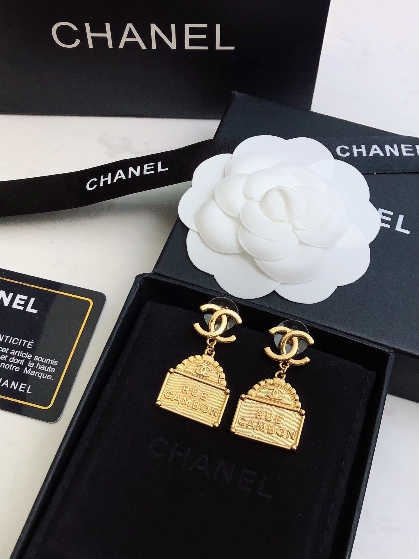 Chanel Bag Shape Earrings Gold For Women - Image 9