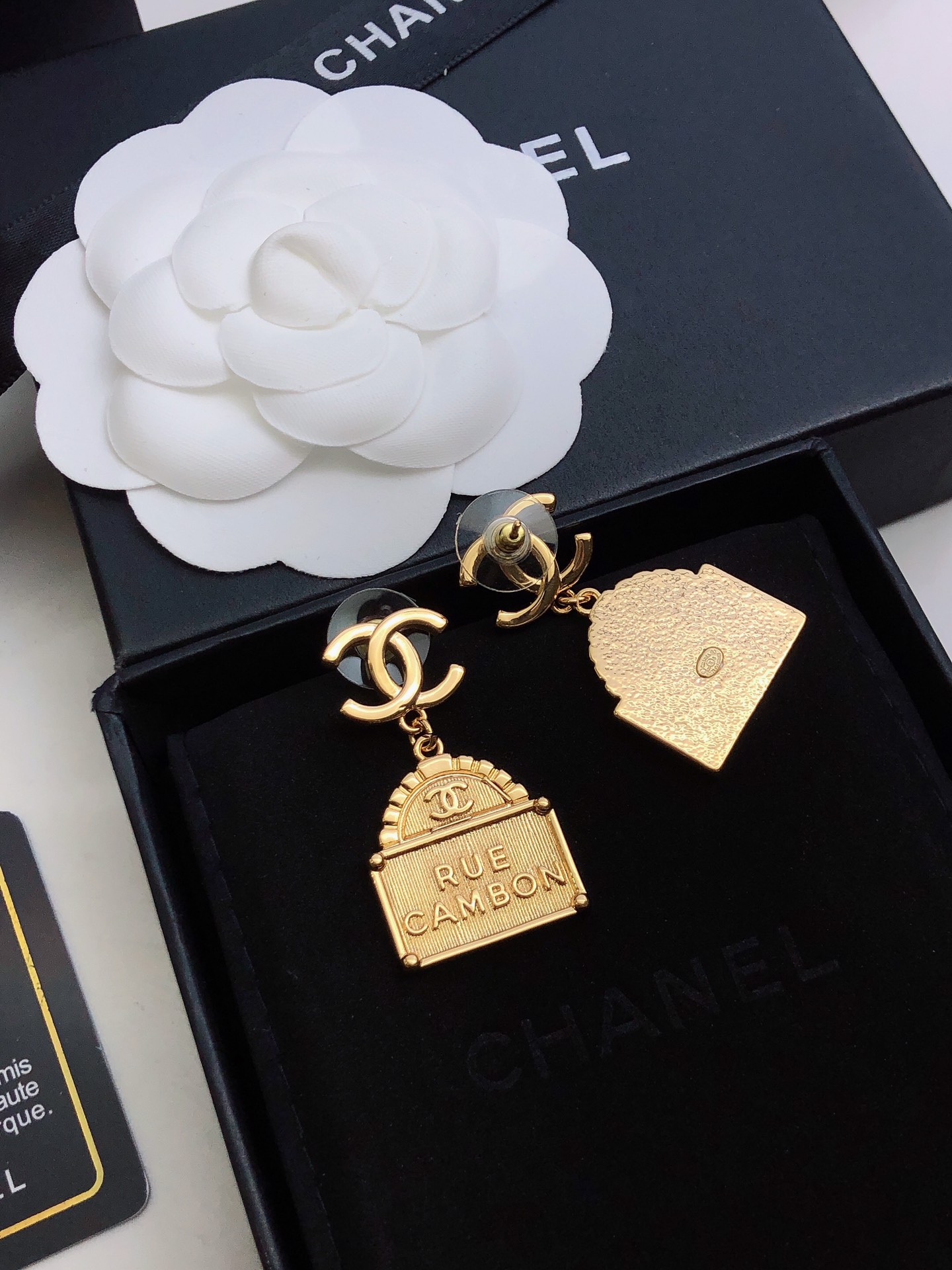 Chanel Bag Shape Earrings Gold For Women - Image 10