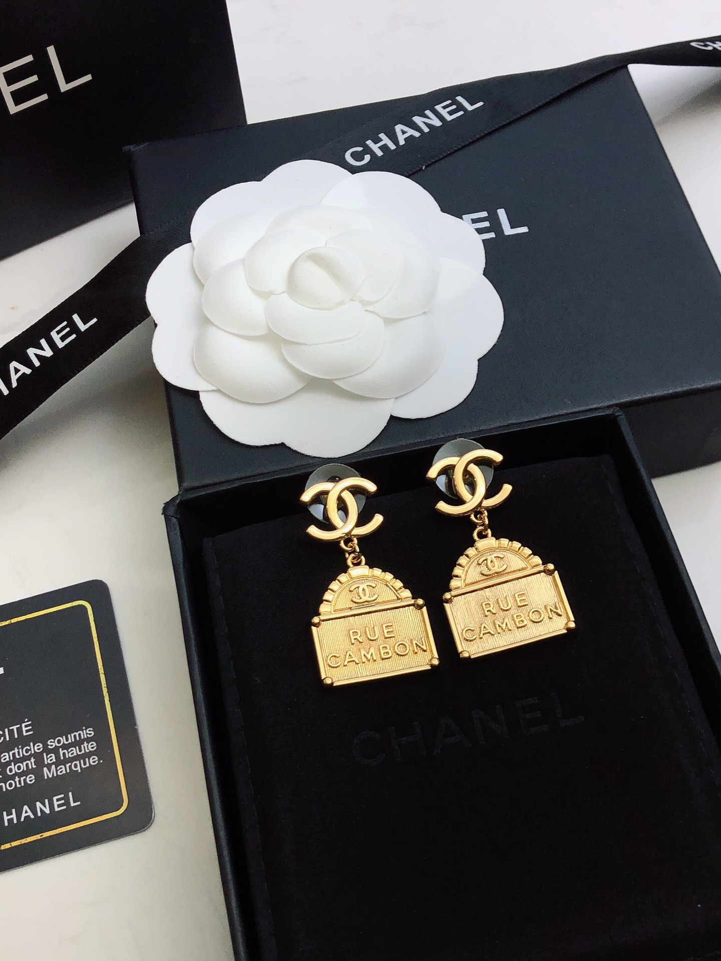 Chanel Bag Shape Earrings Gold For Women - Image 2