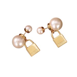 Balenciaga Pearl Earrings Gold For Women
