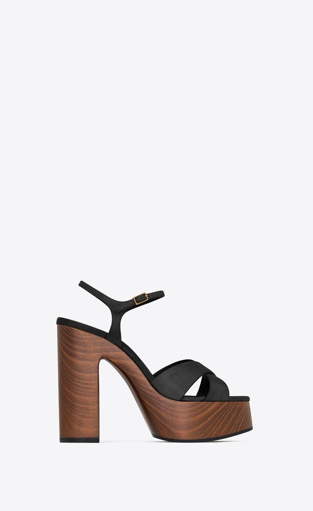 Saint Laurent Bianca Platform Sandals In Smooth Black For Women 775117DWE001000 - Image 3