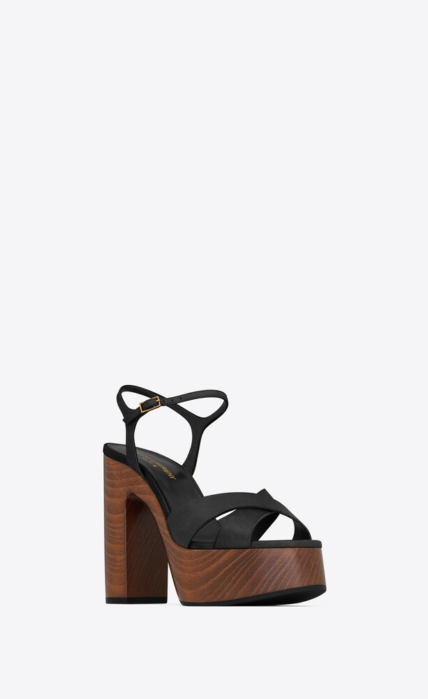 Saint Laurent Bianca Platform Sandals In Smooth Black For Women 775117DWE001000 - Image 2