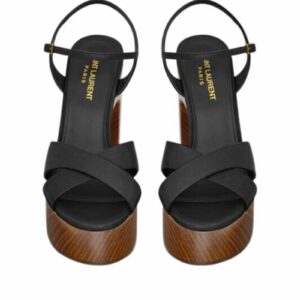 Saint Laurent Bianca Platform Sandals In Smooth Black For Women 775117DWE001000