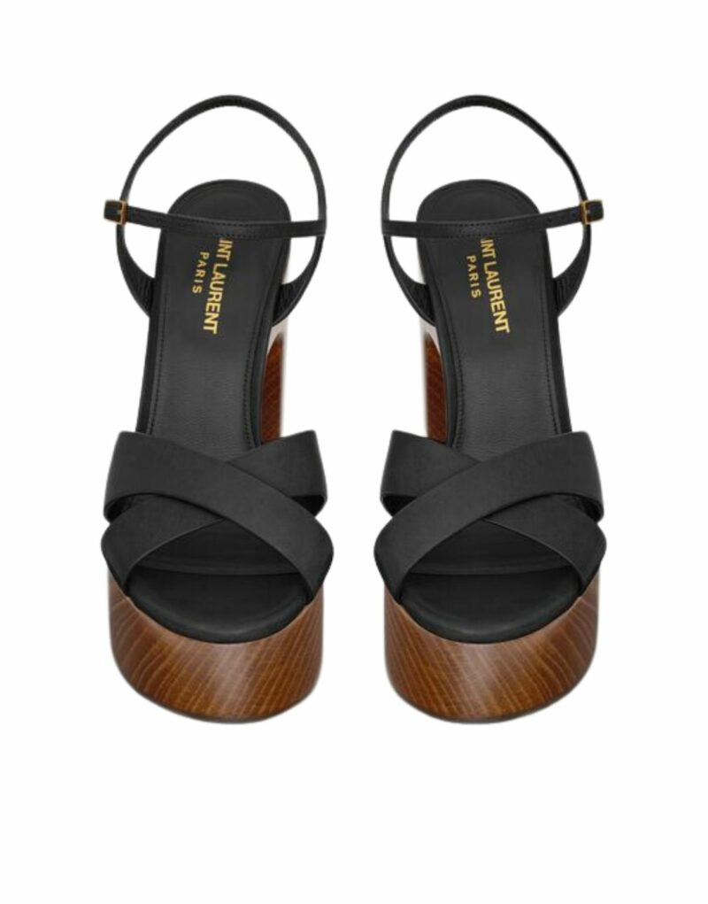 Saint Laurent Bianca Platform Sandals In Smooth Black For Women 775117DWE001000