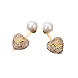 Celine Heart Earrings Gold For Women