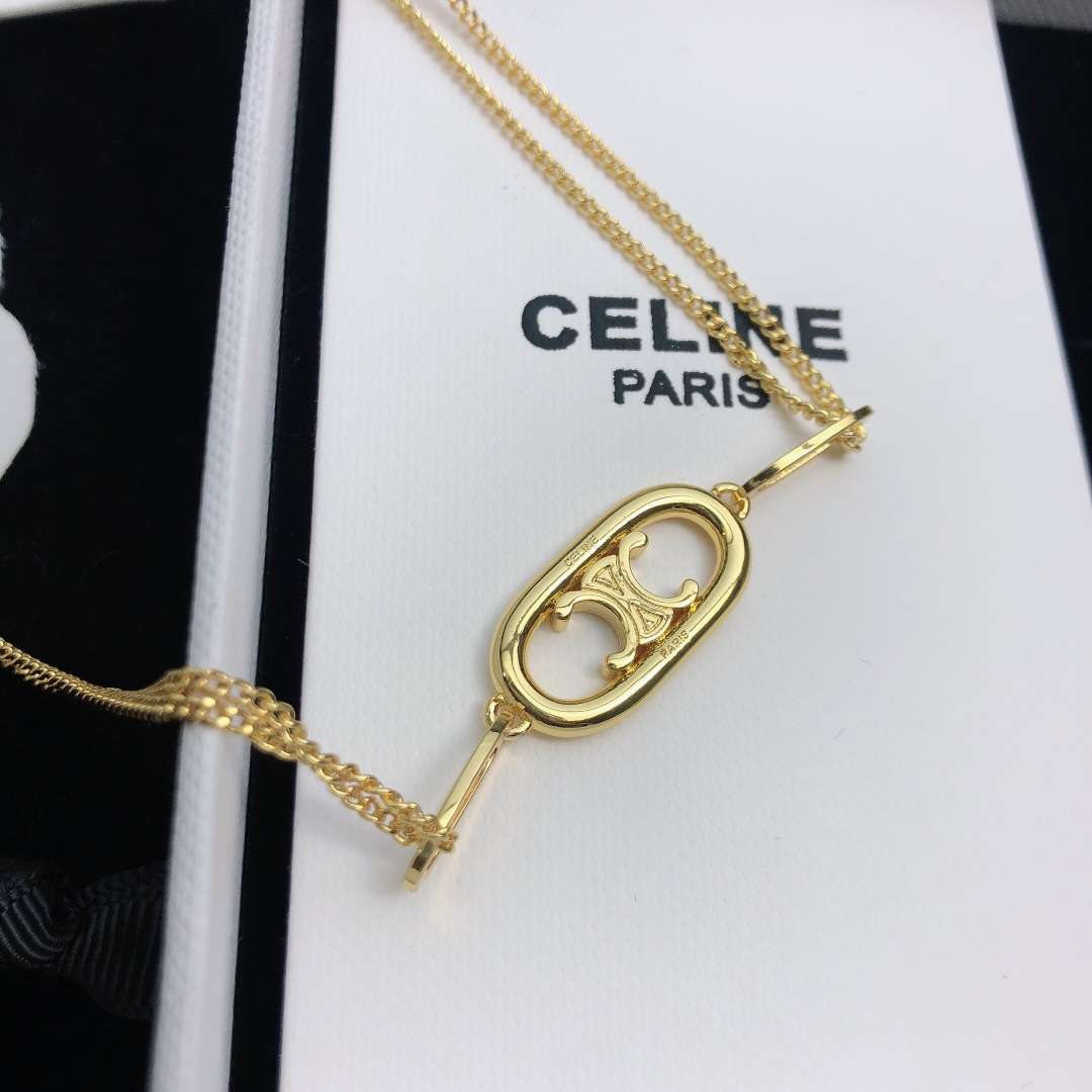 Celine Maillon Triomphe Necklace Gold For Women - Image 8
