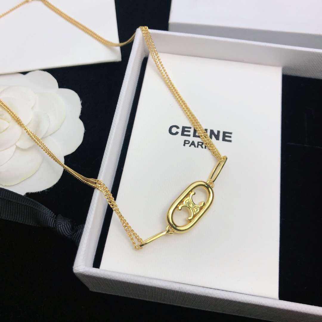 Celine Maillon Triomphe Necklace Gold For Women - Image 7