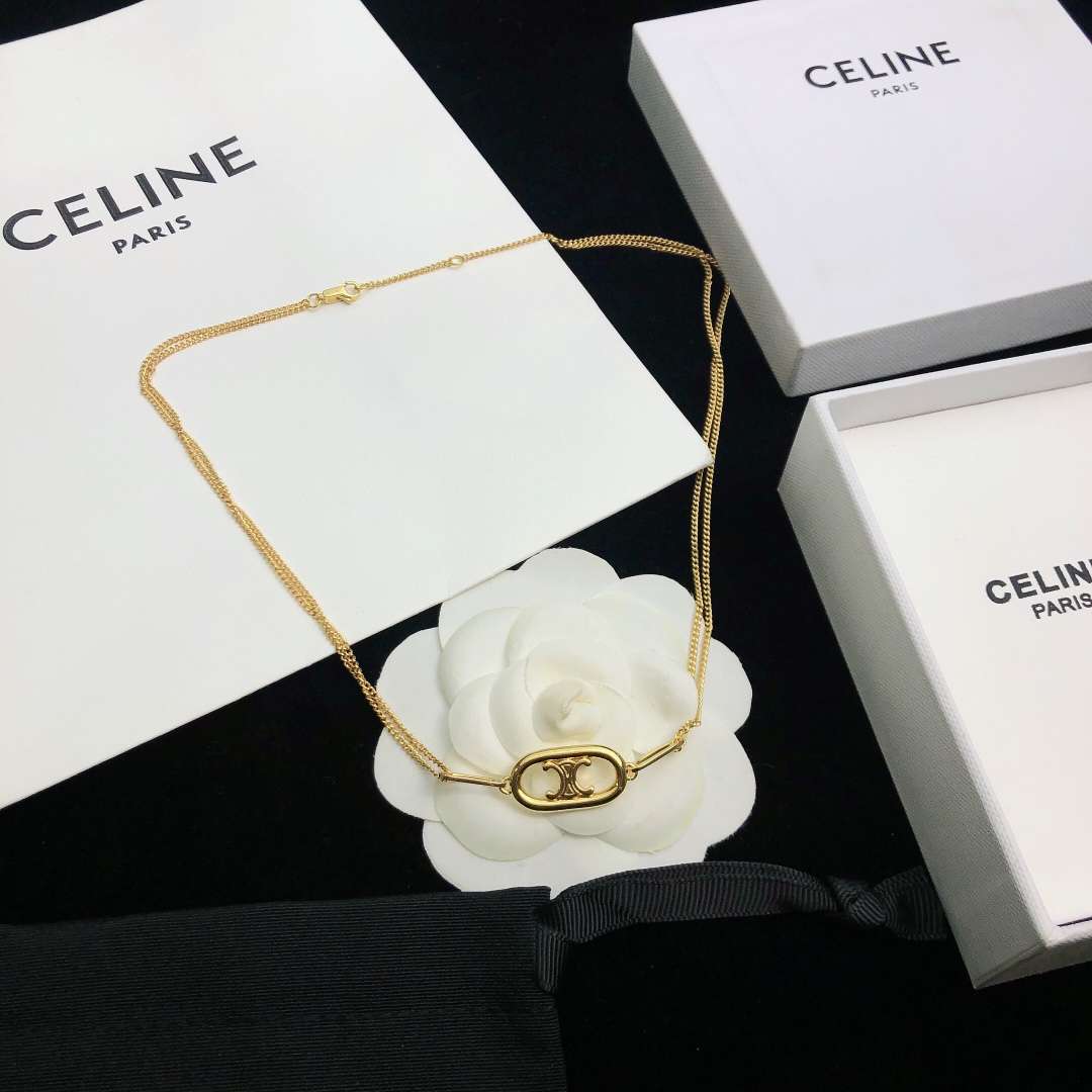 Celine Maillon Triomphe Necklace Gold For Women - Image 5
