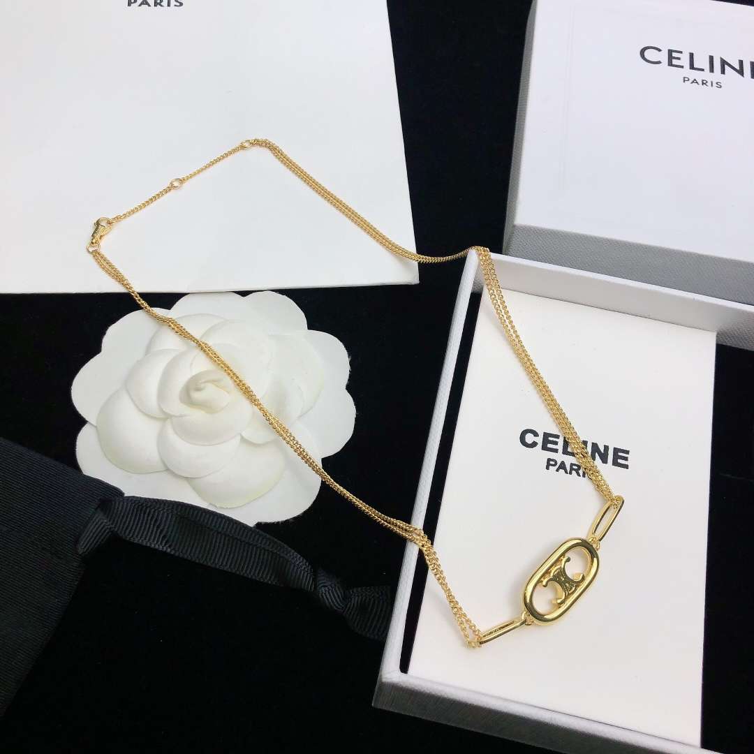 Celine Maillon Triomphe Necklace Gold For Women - Image 4