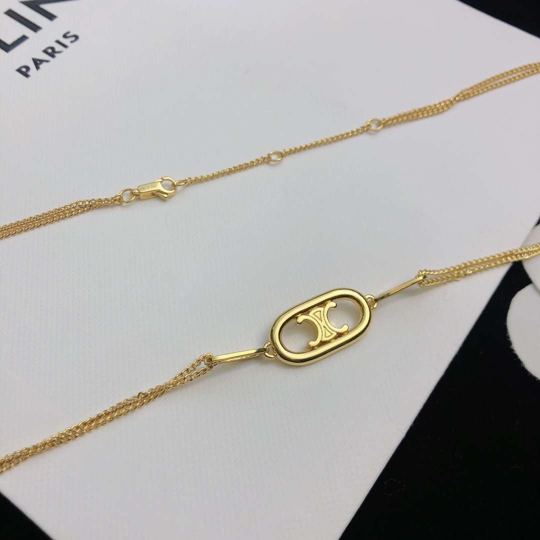 Celine Maillon Triomphe Necklace Gold For Women - Image 3