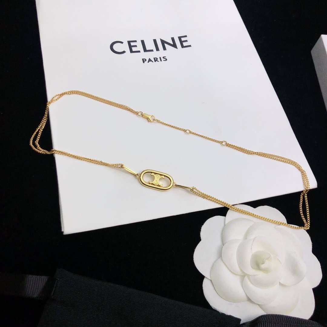 Celine Maillon Triomphe Necklace Gold For Women - Image 2
