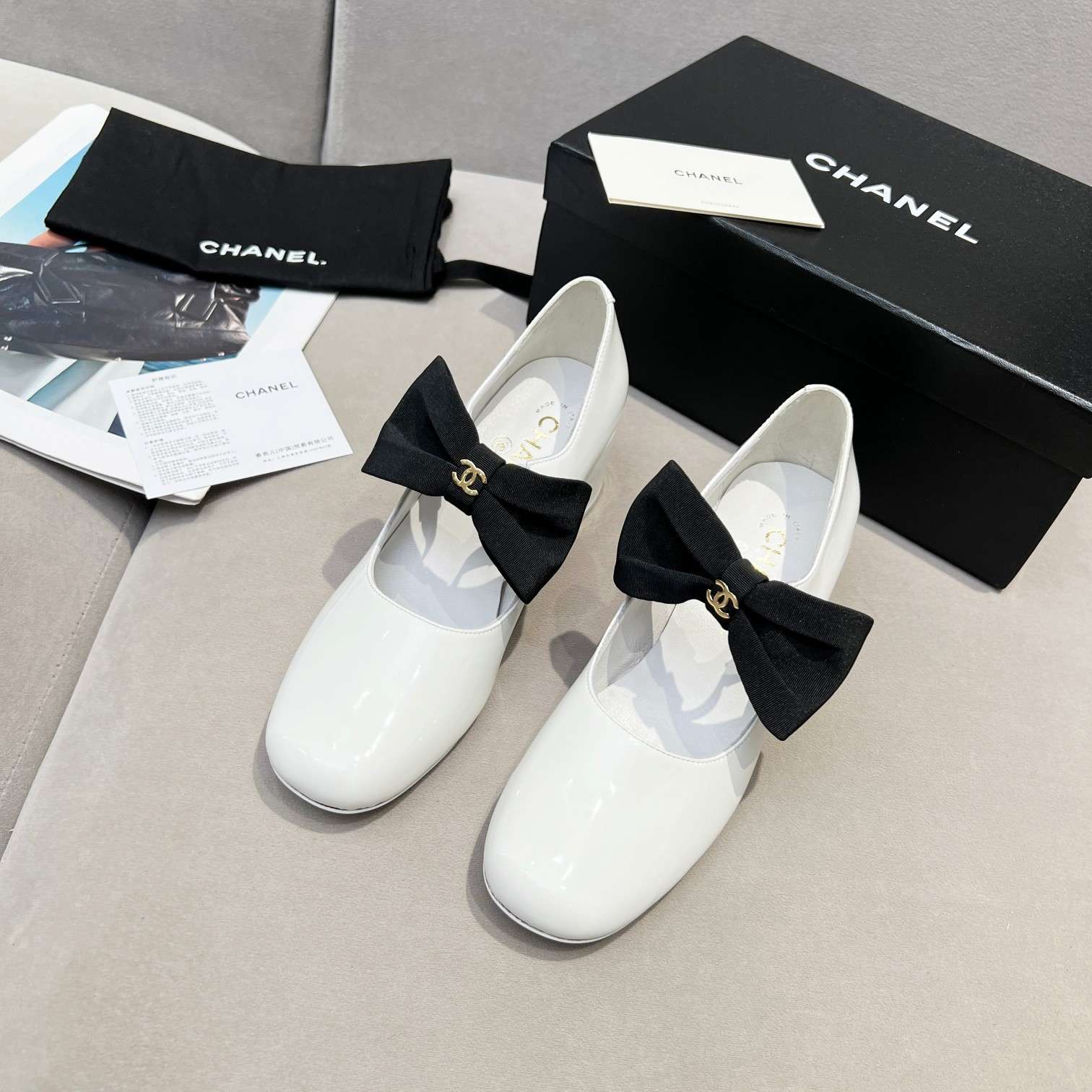 Chanel Bow Mary Jane White For Women - Image 7