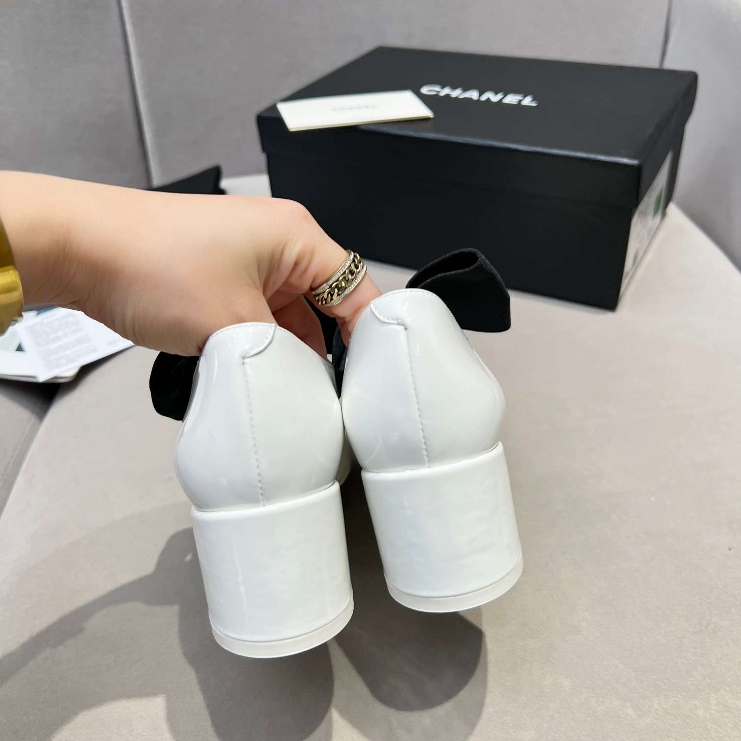 Chanel Bow Mary Jane White For Women - Image 2