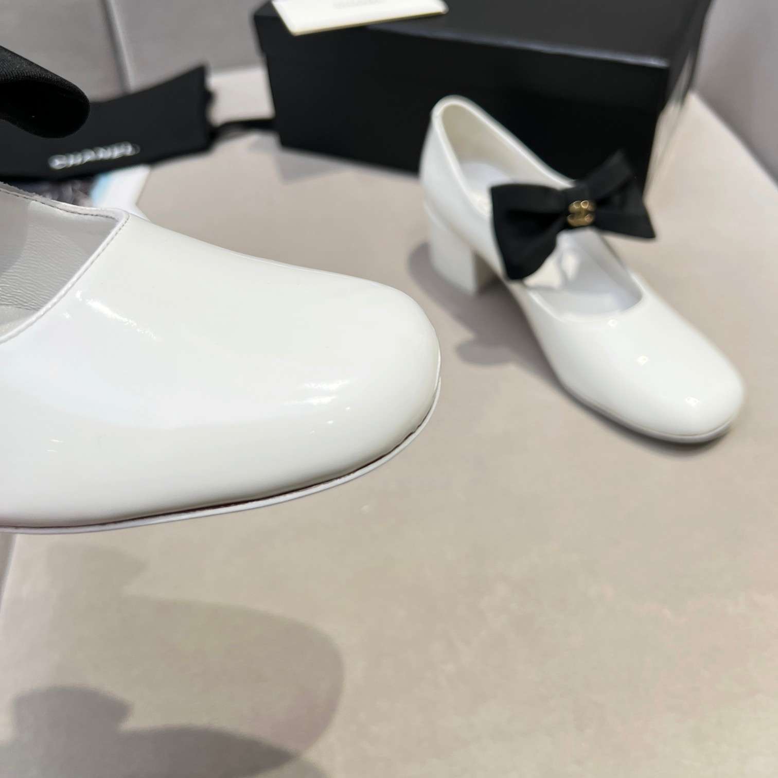 Chanel Bow Mary Jane White For Women - Image 3